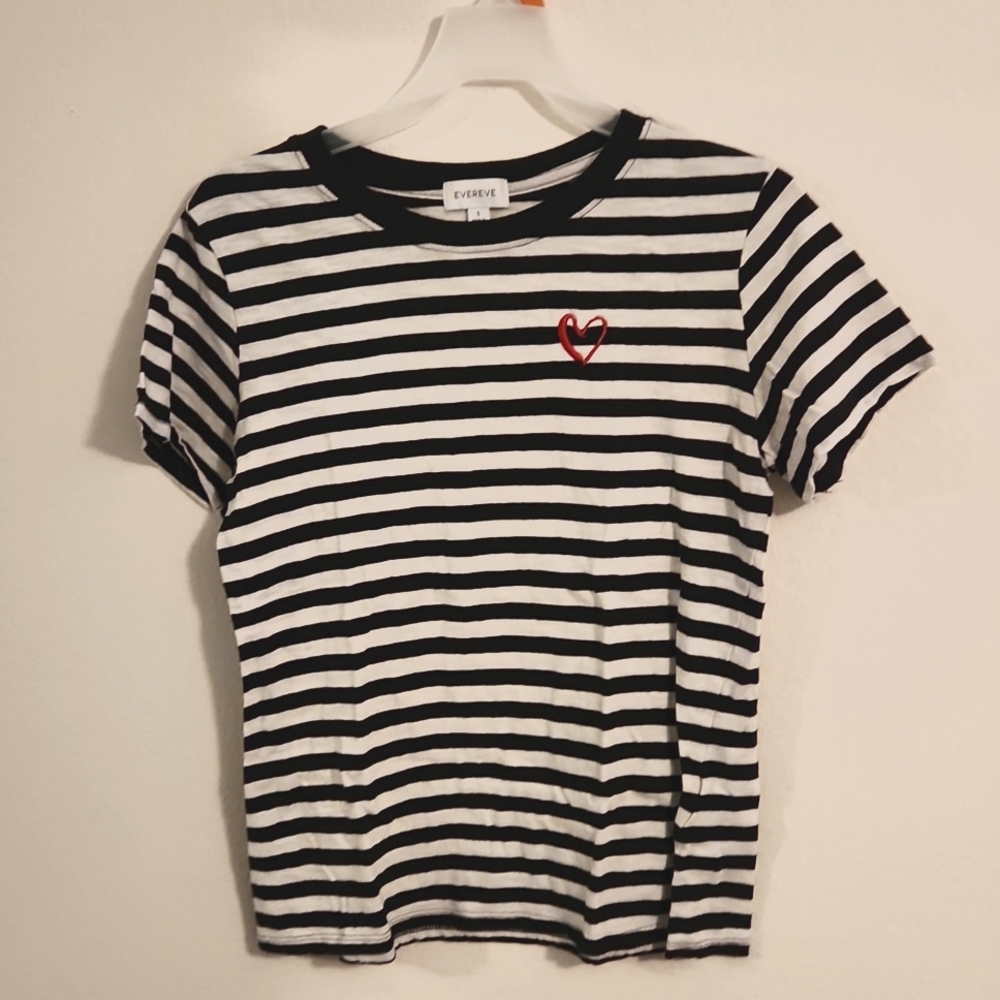 EVEREVE black & white striped tee size S